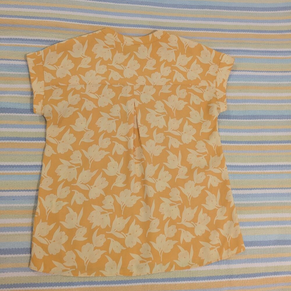 ⭐ Joie Solace Blouse Citrus Split Neck Yellow Floral Print top size XXS - Picture 15 of 16